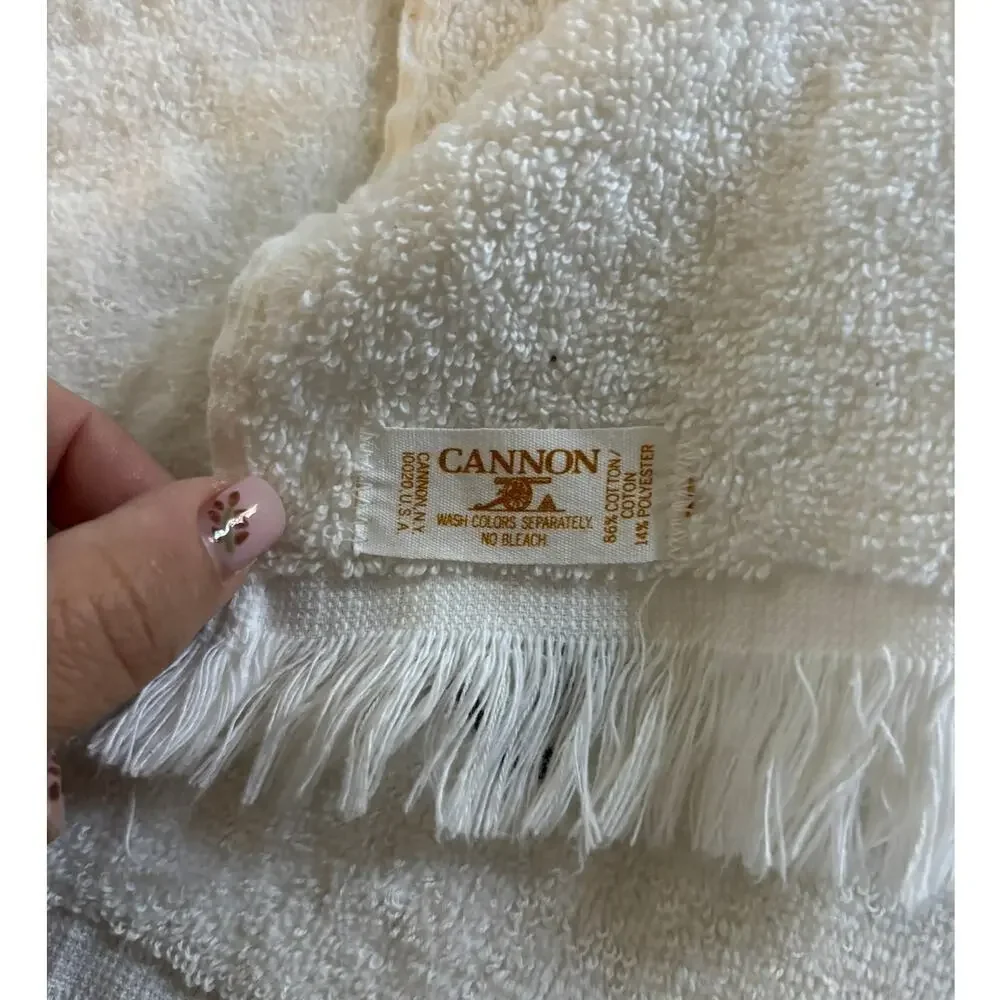 Vintage Cannon Embroidered Poodle Hand Towels